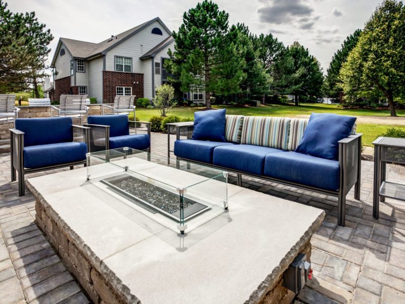 This image shows an expansive view of the Premium Community Amenities, specifically the outdoor fire pit that was perfect for outdoor fun with family and friends.