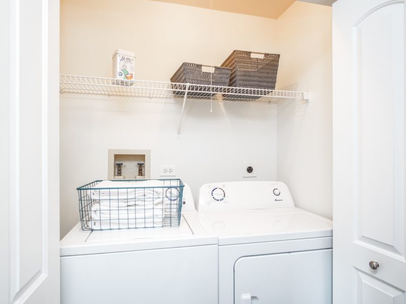 This image shows an expansive view of the Premium Apartment Feature, especially the full-size washer and dryer that will make every resident's home more accessible and comfy to live in.